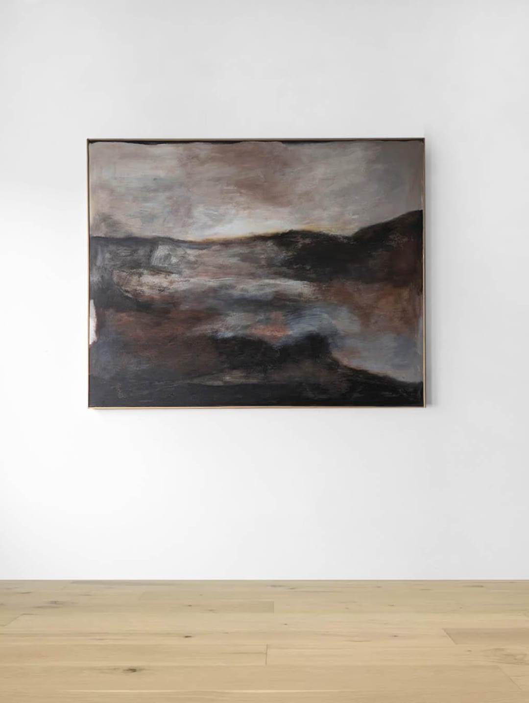 Original Black White Gray Abstract Expressionist Landscape Acrylic Wall ...