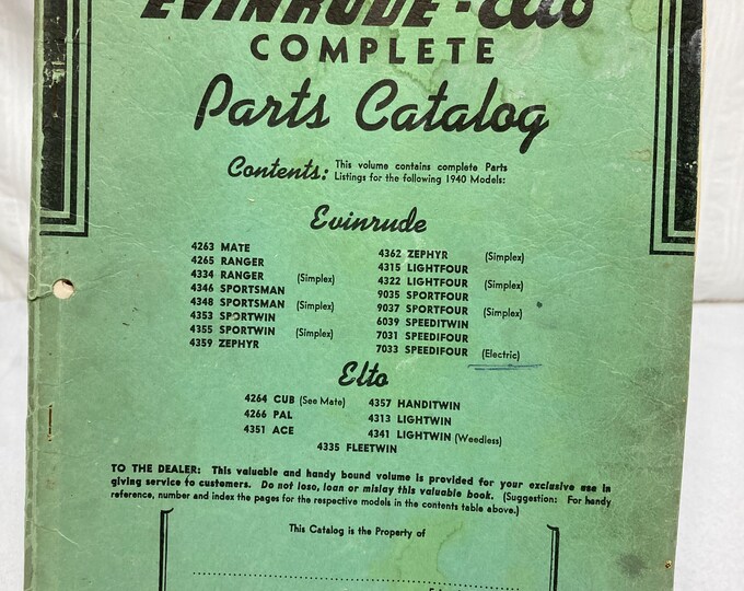 Catalogue Moteur Hors-bord Evinrude Elto 1934 - Motors Corp, Anniversaire Argent