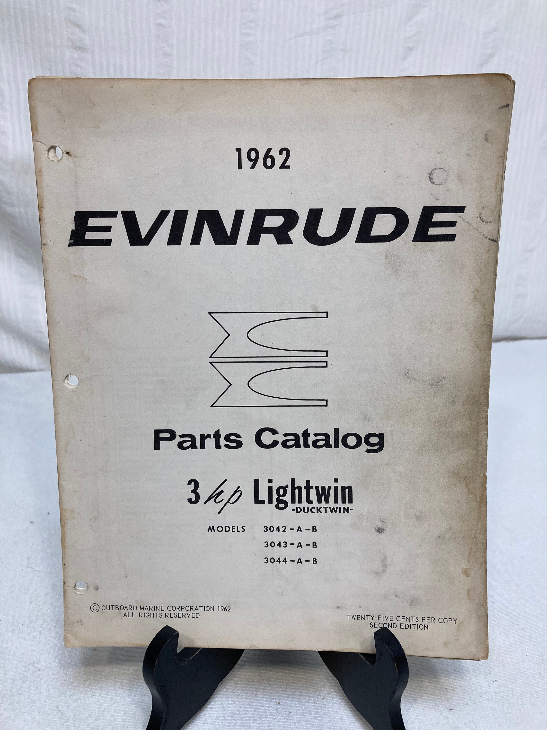 Vintage Original 1962 Evinrude Parts Catalog 3 HP Lightwin Boat Motor