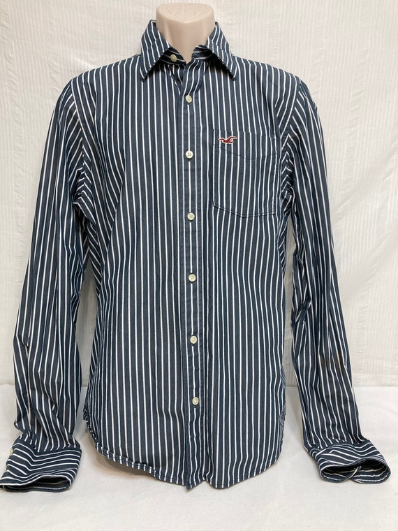 Men's Hollister California Long Sleeve Button Down Cotton Shirt Large 