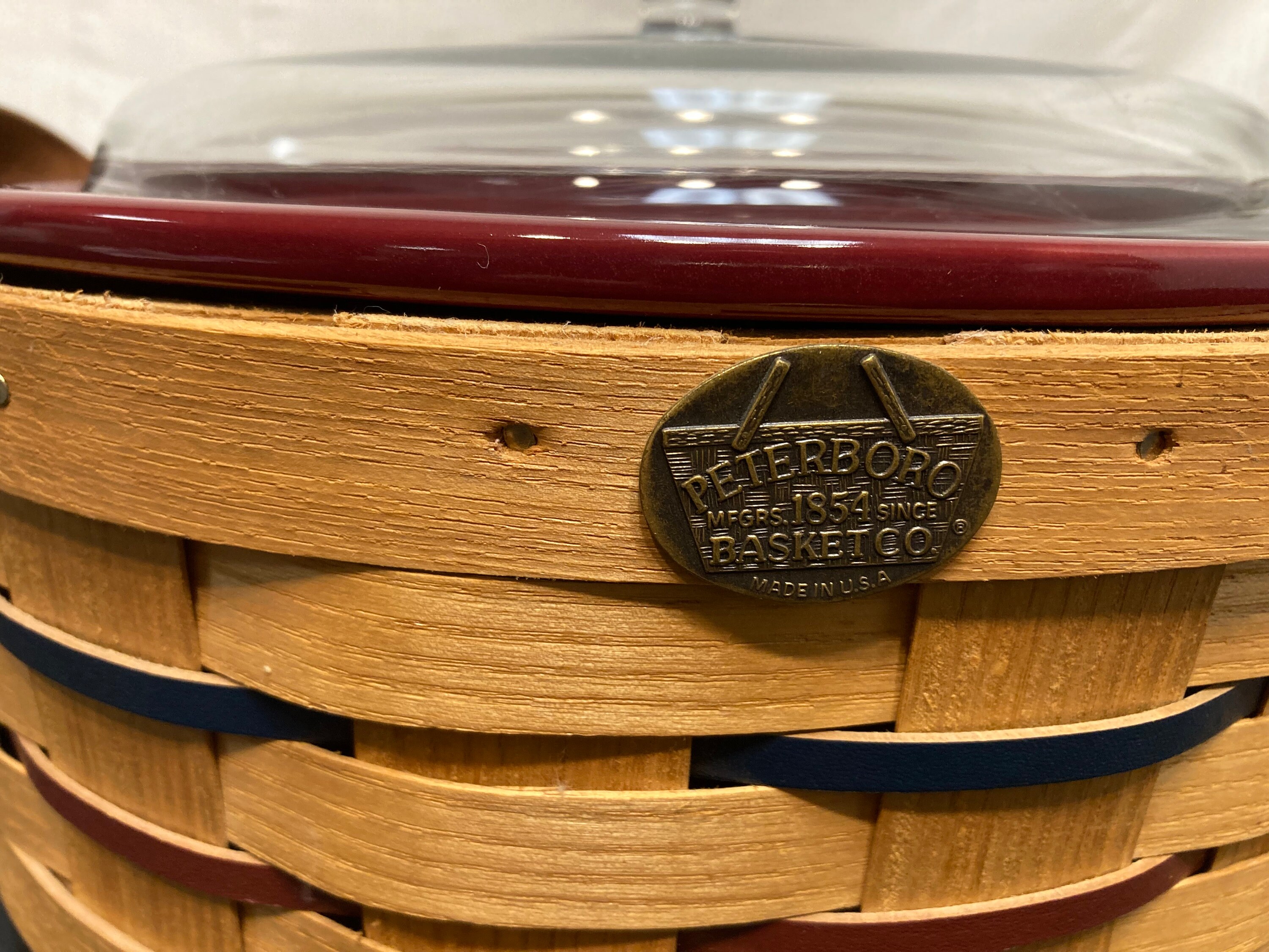 Peterboro Basket Co. Stoneware Casserole Dish W/ Leather Etsy