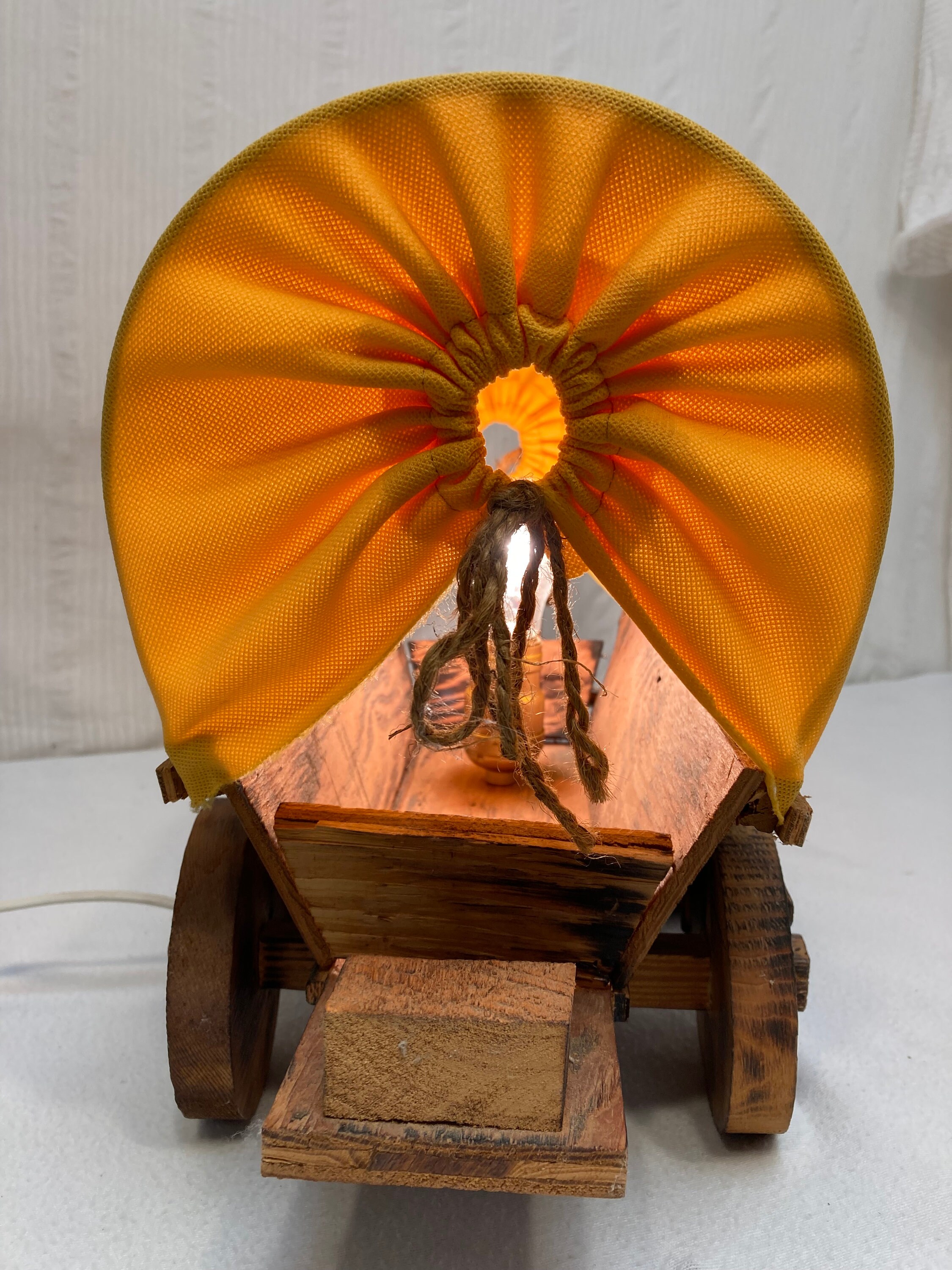 Vintage Wood Working Western Covered Wagon Lamp Nightlight - Etsy