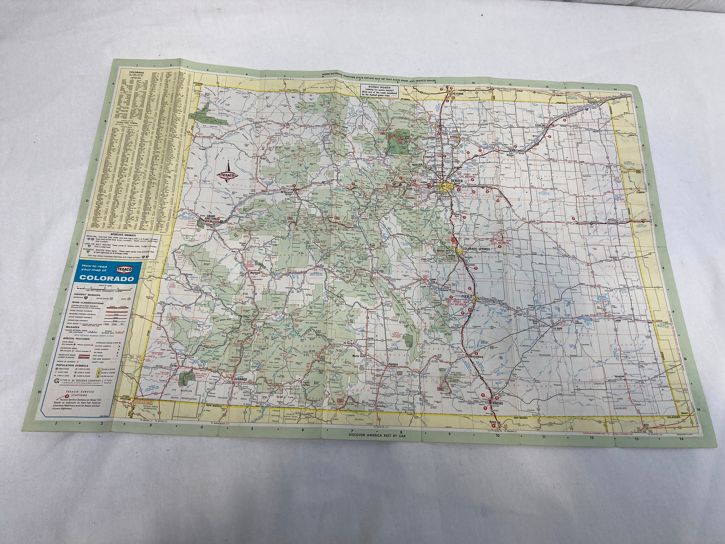 Vintage 1970's Texaco Colorado State Road Map - Etsy