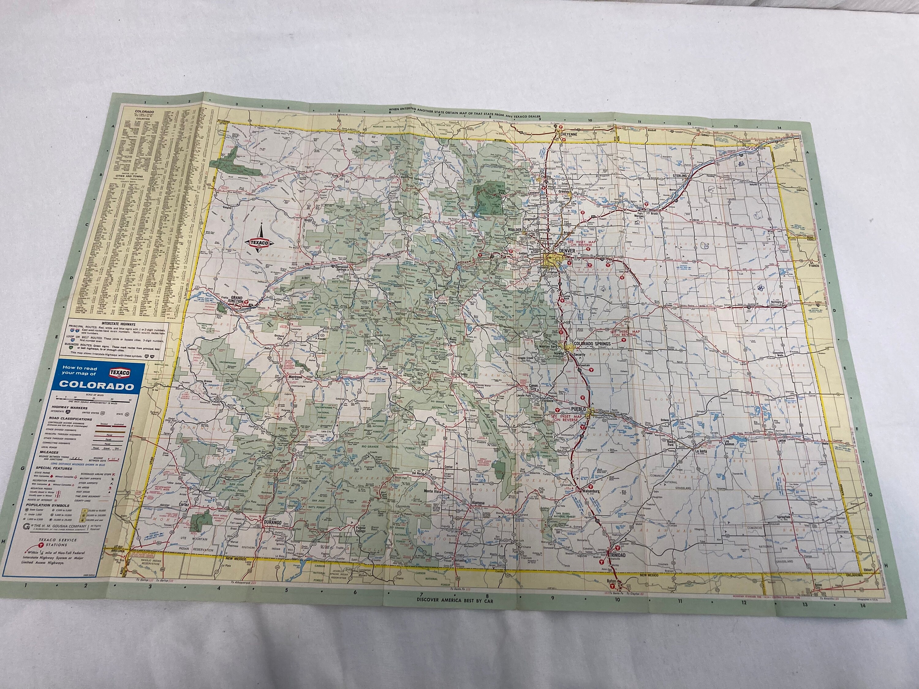 Vintage Texaco Colorado State Road Map 1960's - Etsy