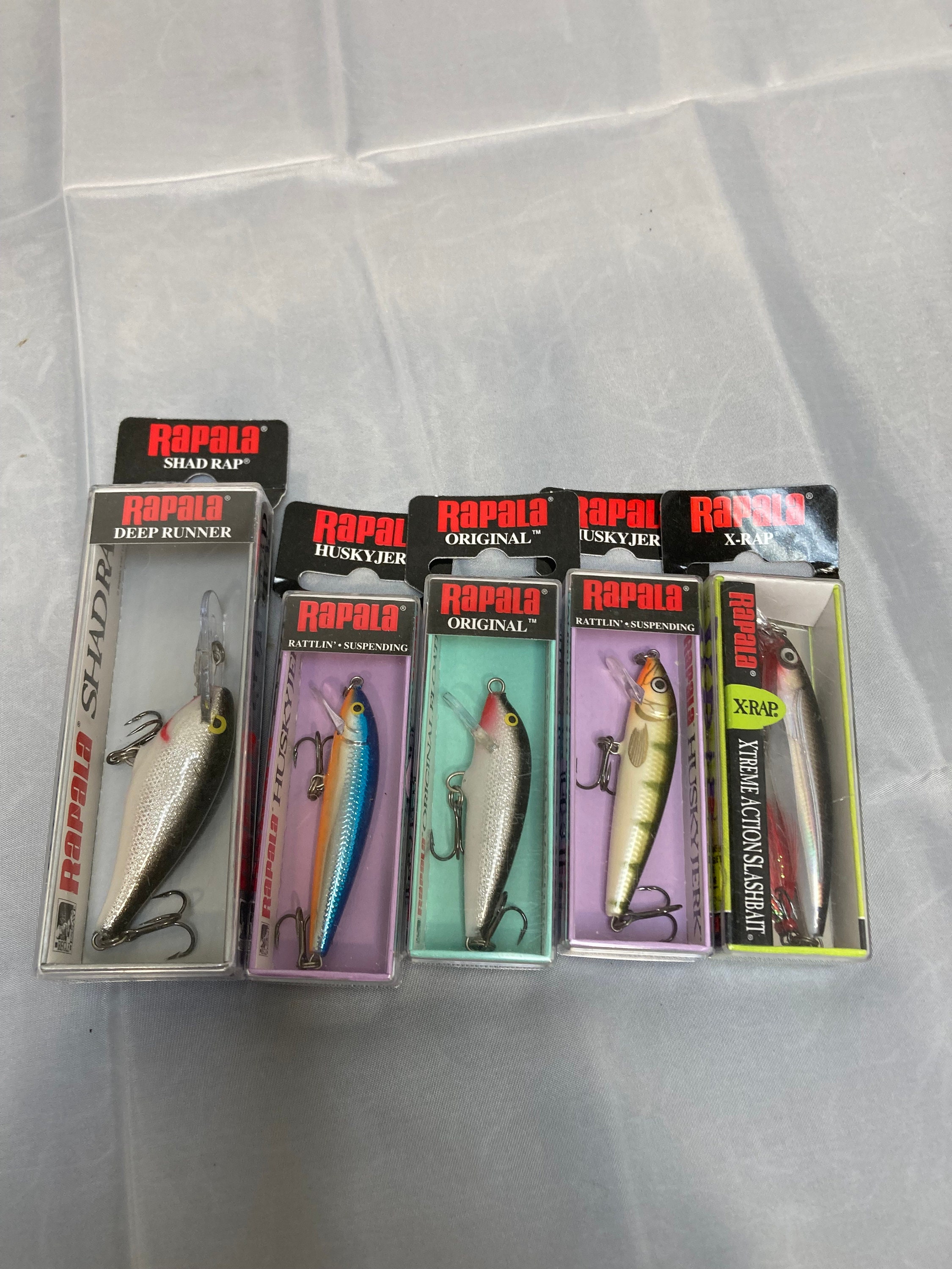 Lot De 5 Leurres Rapala - Husky Jerk, Skitter Pop, Shad Rap - Occasion