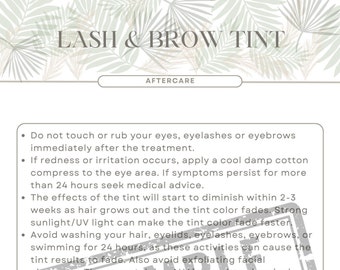Cuidado posterior del tinte de cejas y pestañas imprimible