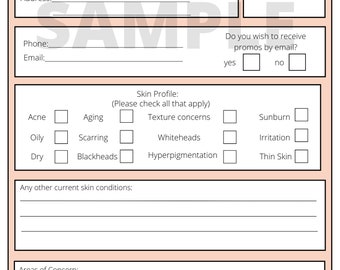 Perfil de cuidado de la piel Formas faciales Historia médica