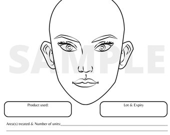 Formularios imprimibles de diagramas de puntos de referencia para inyectables