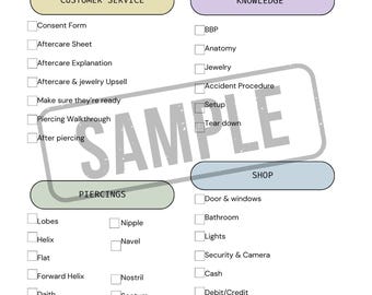 Lista de verificación editable para aprendices de perforación