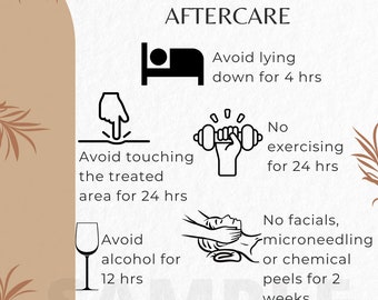 Neuromodulador - Botox - Aftercare Card - Boho Design