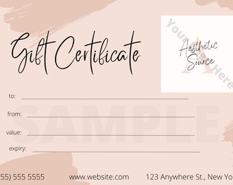 Plantilla de certificado de regalo editable: color rubor