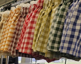 Womens Highwaisted Palaka Plaid Shorts | Hawaiian Print Lightweight Comfort