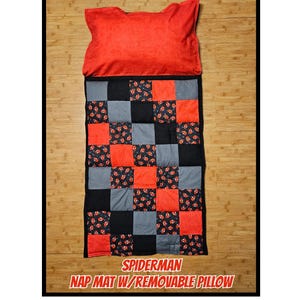 Colchoneta para siesta infantil de Spiderman, almohada extraíble - Personalizada