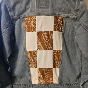 Chaqueta vaquera Puakenikeni Patchwork: hawaiana hecha a mano