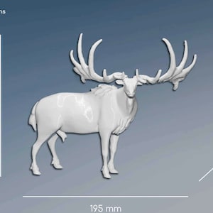MEGALOCEROS GIGANTEUS, stampa 3D , ricostruzione paleoartistica scientificamente accurata, modellino animale preistorico daino, megalocero