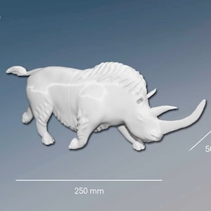 COELODONTA ANTIQUITATIS, Wollnashorn, Modell, paläoartistische Rekonstruktion, wissenschaftlich genaues Modell, Tierminiatur