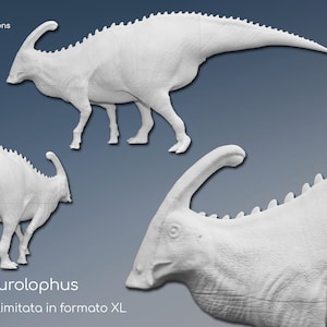 Parasaurolophus walkeri, dinosaur model, paleoartistic reconstruction, scientifically accurate model, 3d figures printed, miniature image 3