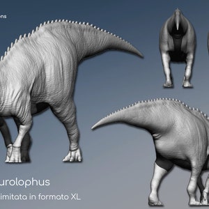 Parasaurolophus walkeri, dinosaur model, paleoartistic reconstruction, scientifically accurate model, 3d figures printed, miniature image 5