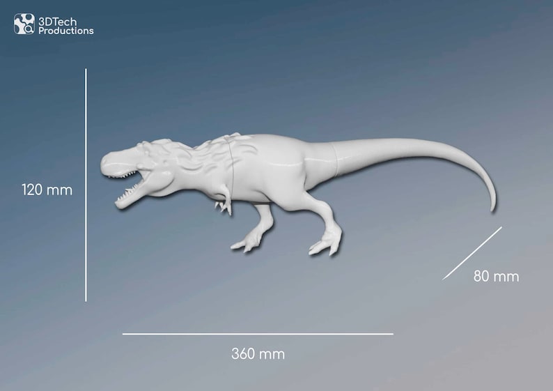 TYRANNOUSAURUS REX, paleoartistic reconstruction, scientifically accurate model, 3D Print, animal figures, dinosaur models, t-rex miniature image 3