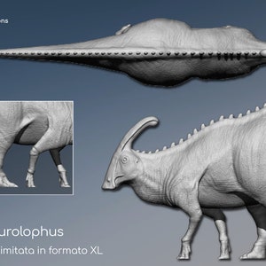 Parasaurolophus walkeri, dinosaur model, paleoartistic reconstruction, scientifically accurate model, 3d figures printed, miniature image 6