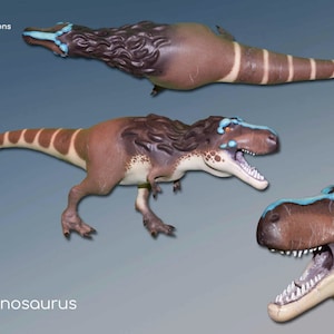 TYRANNOUSAURUS REX, paleoartistic reconstruction, scientifically accurate model, 3D Print, animal figures, dinosaur models, t-rex miniature Dipinto a mano
