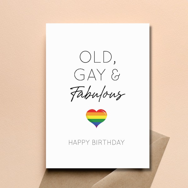 Ancienne carte d'anniversaire gay et fabuleuse, carte Gay, carte d'anniversaire gay, carte drôle, carte d'anniversaire drôle