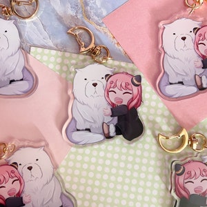 Secret Agent Girl and Dog | 2.5&quot; Double-Sided Acrylic Keychain || Anime Gifts, Gift for her, Gift for him, Cute Aesthetic