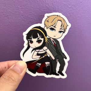 Secret Agent Family Chibi Sticker | Spy Assassin Cute Couple || 3&quot; WEATHERPROOF VINYL STICKER
