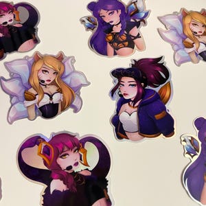 K-Pop Girl Group kda STICKERS | 2.5&quot; Holographic WATERPROOF STICKER || Gift for gamer, Gift for her, Akali, Evelynn, Kaisa, Ahri