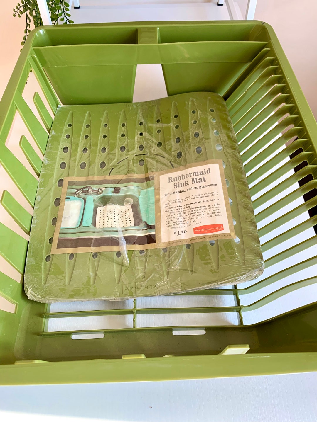 Vintage 60s Rubbermaid Sink Dish Drainer and Sink Mat Set Etsy