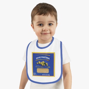 Pastina baby bib Italian pasta Italy gift kitchen