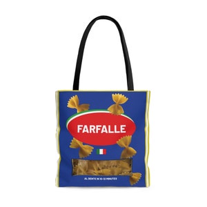 Italian Farfalle Pasta Box Tote Bag - A Unique & Stylish Accessory for Food Lovers Italian Cuisine Pasta Stylish Foodie Gift