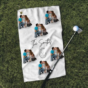 Custom Golf Towel, Golf Towels, Photo Head Golf Towel, Pet Photo Head Golf Towels for Men/Women, Funny Golf Gift Husband Grandpa Boyfriend
