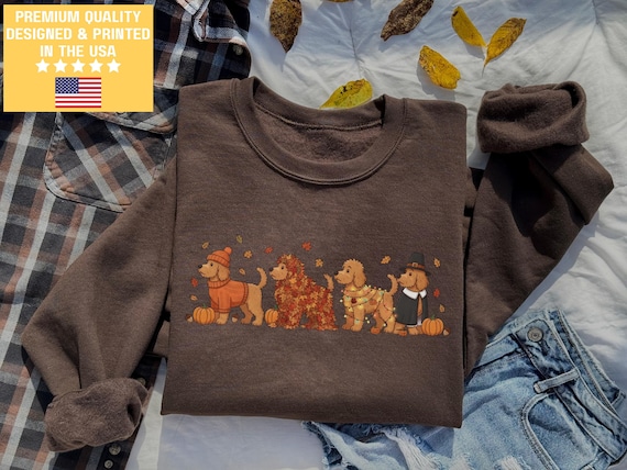 Fall Thanksgiving Goldendoodle Gifts, Goldendoodle Sweatshirt, Goldendoodle Tshirts Goldendoodle Shirt Goldendoodle Sweater Crewneck Holiday