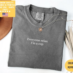 Comfort Colors® Funny Police Dad Shirt Gifts Police Officer Dad Thin Blue Line Shirt Back the Blue Shirt Law Enforcement Father&#39;s Day Gifts