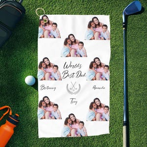 Custom Golf Towel, Golf Towels, Photo Head Golf Towel, Pet Photo Head Golf Towels for Men/Women, Funny Golf Gift Husband Grandpa Boyfriend