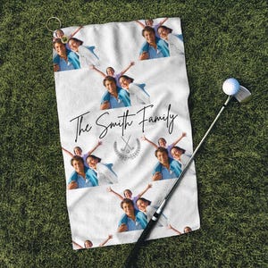 Custom Golf Towel, Golf Towels, Photo Head Golf Towel, Pet Photo Head Golf Towels for Men/Women, Funny Golf Gift Husband Grandpa Boyfriend