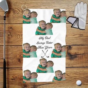 Custom Golf Towel, Golf Towels, Photo Head Golf Towel, Pet Photo Head Golf Towels for Men/Women, Funny Golf Gift Husband Grandpa Boyfriend