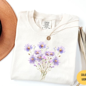 Comfort Colors® Boho Cottagecore Tshirt, Wildflowers T shirt, Vintage Pressed Flowers Shirt, Botanical Floral Tee, Gift for Gardener, Floral