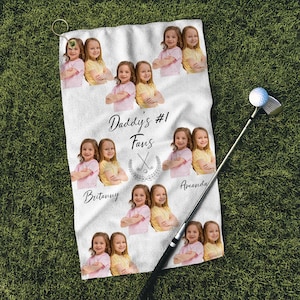 Custom Photo Head Golf Towel, Pet Photo Head Golf Towels for Men/Women, Golf Towel, Golf Towels, Funny Golf Gift Husband Grandpa Boyfriend