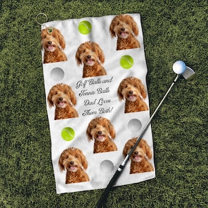 Custom Golf Towel, Golf Towels, Photo Head Golf Towel, Pet Photo Head Golf Towels for Men/Women, Funny Golf Gift Husband Grandpa Boyfriend