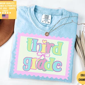 Comfort Colors® Seersucker Third Grade Teacher Shirt 3rd Grade Teacher Appreciation T Shirt Elementary Third Grade Team Tee Gift