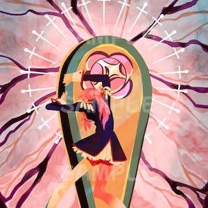 Revolutionary Girl Utena Rose Gold Foil Print 11x17 image 1
