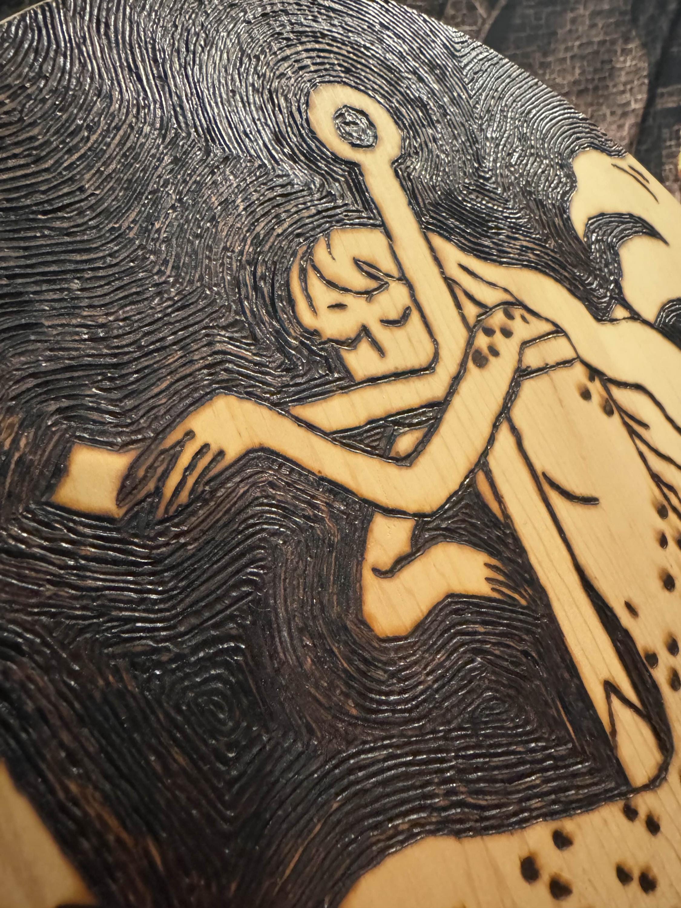 Human Portrait Pyrography Large Hand-engraved Original Pyrography Artwork - Etsy