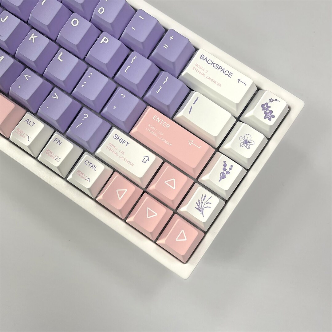 Lavender Theme Keycaps Set154pcs Dyesub PBT Keycap Set Etsy