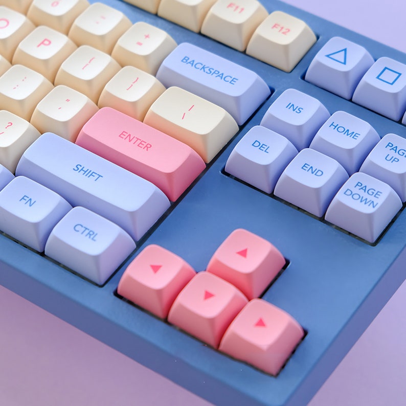 Cute Marshmallow Keycaps Set for Girl Pink and Purple Keycap Etsy