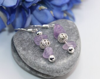 Cape Amethyst filigree earrings with 925 Sterling silver hooks