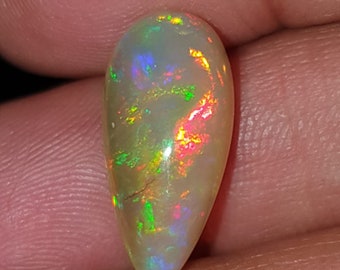 7.3 carat natural Welo Opal pear drop cut ideal for an elegant pendant