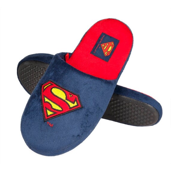 Superman Slippers With a Hard TPR Sole 