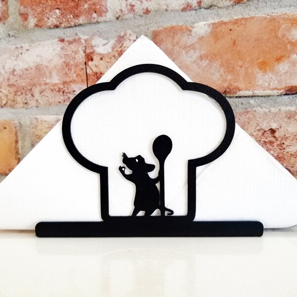 Ratatouille Napkin holder 1, Remy, Metal kitchen decoration, Little Chef, Gusteau's, Kitchen hanger, Perfect Gift